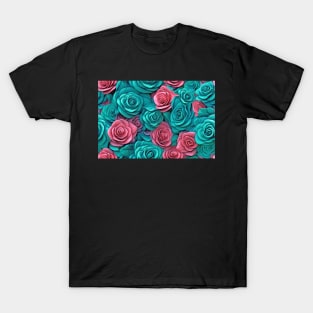 Roses Pink & Blue Coffee all over Tote Bag Mug T-Shirt